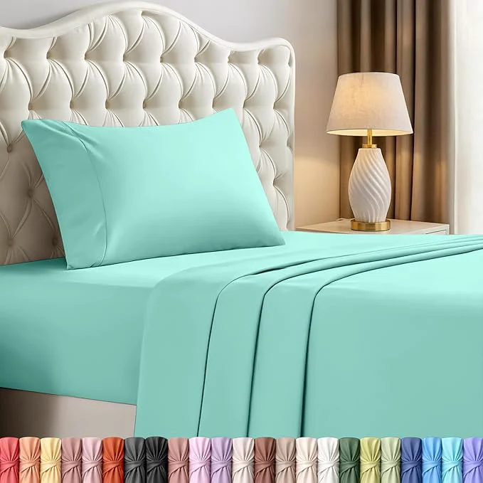 Dependable Utopia Bedding Twin XL Sheet Set – 3 Piece Bed Sheets for Twin XL Size Bed Soft and Breathable Microfiber Includes 1 Fitted Sheet 1 Flat Sheet and 1 Pillowcase Spa Blue Proven