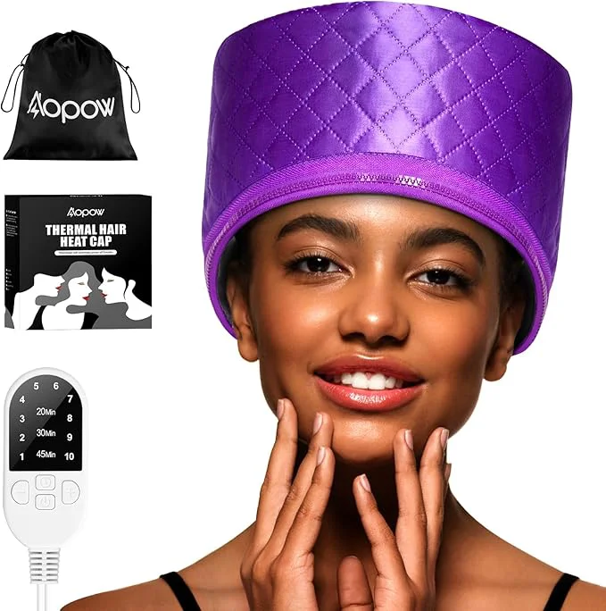 Elite Thermal Steam Cap for Natural Hair Treatment 10-Level Heating Cap for Deep Environmentally Friendly