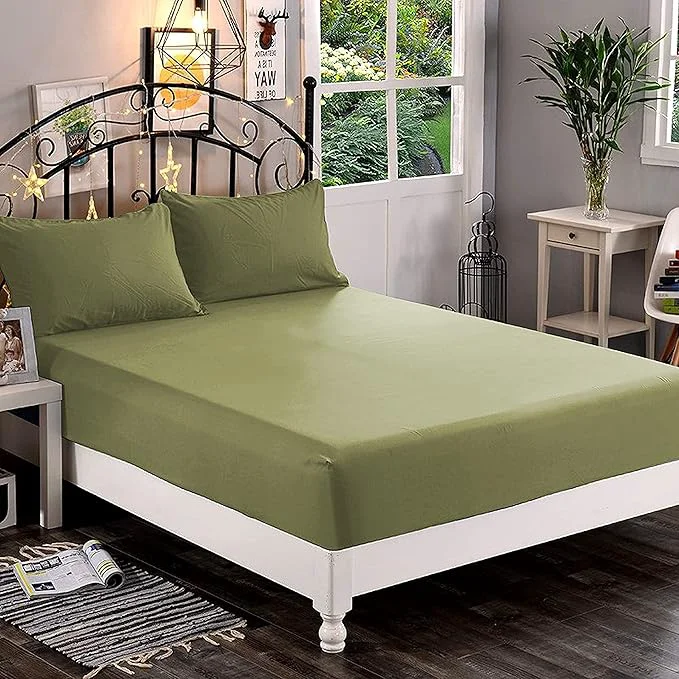 Recyclable Elegant Comfort 1500 Premium Hotel Quality 1-Piece Fitted Sheet Softest Quality Microfiber - Deep Pocket up to 16 inch Wrinkle and Fade Resistant Queen Sage-Green