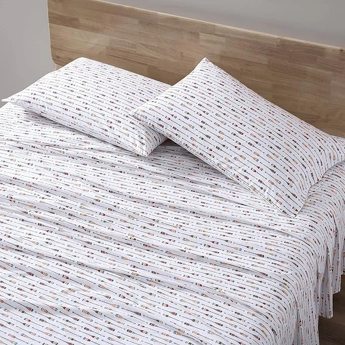 Relaxed Eddie Bauer - Twin Sheet Set Cotton Percale Bed Sheets Crisp amp Cool I Dorm Essentials Canoe Lake Paddle White Twin Practical