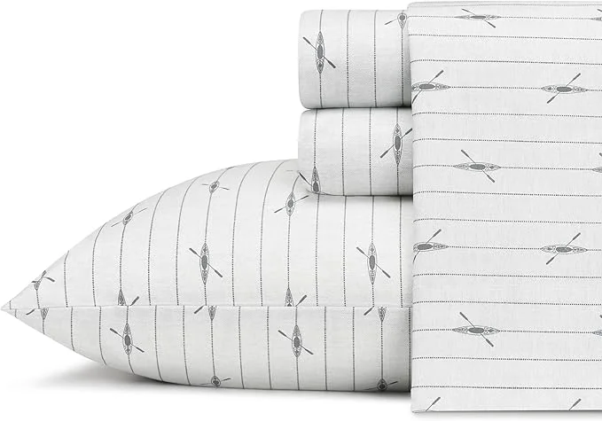 Authentic Eddie Bauer - Queen Sheets Cotton Percale Bedding Set Crisp amp Cool Home Decor Downstream Queen Effective