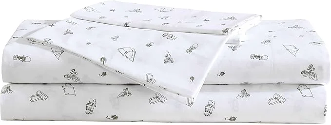 Premium Eddie Bauer - Sheet Set Luxurious Cotton Percale Bedding with Matching Pillowcases Crisp amp Cool Fully Elasticized Camp Green Full Prestigious