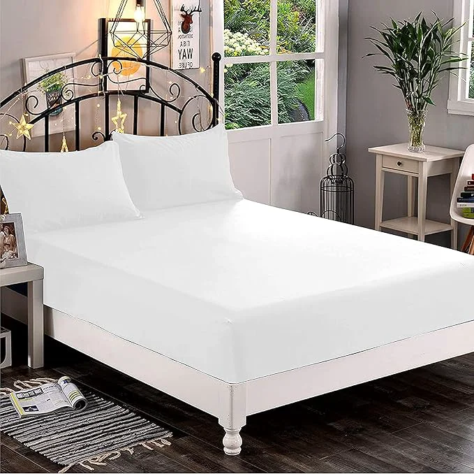 Detailed Elegant Comfort 1500 Premium Hotel Quality 1-Piece Fitted Sheet Softest Quality Microfiber - Deep Pocket up to 16 inch Wrinkle and Fade Resistant King White Trusted