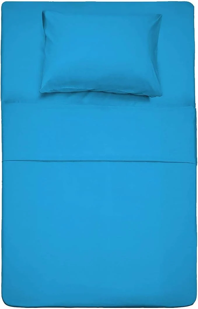 Modern Season 1800 Thread Count Microfiber Fade Resistant Bed Sheet Set 1 Flat Sheet 1 Fitted Sheet and 1 Pillow Cases Twin Dark Teal Reusable