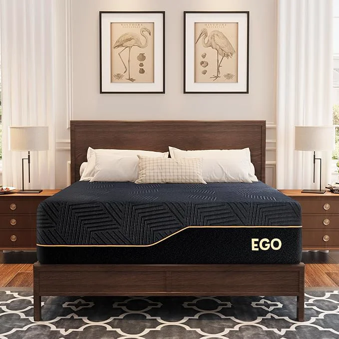 Lightweight EGOHOME 14 inch Firm King Mattress Memory Foam Mattress with Cooling Cover Bed in a Box CertiPUR-US Breathable and Supportive Made in USA 76 39 39 x80 39 39 x14 39 39 Black Recyclable
