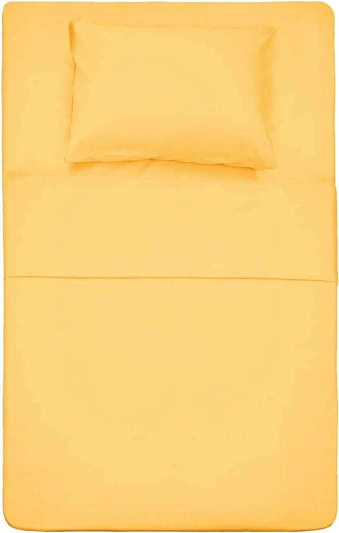Durable Season 1800 Thread Count Microfiber Fade Resistant Bed Sheet Set 1 Flat Sheet 1 Fitted Sheet and 1 Pillow Cases Twin Yellow Prestigious