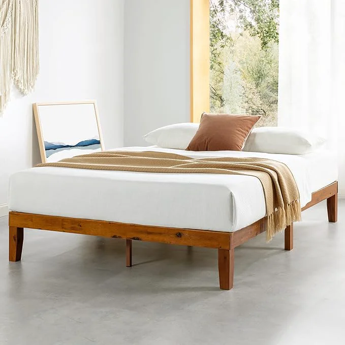 Selected Mellow Naturalista Classic 12-Inch Solid Wood Platform Bed Wooden Slats No Box Spring Needed Easy Assembly King Cherry High-Performance