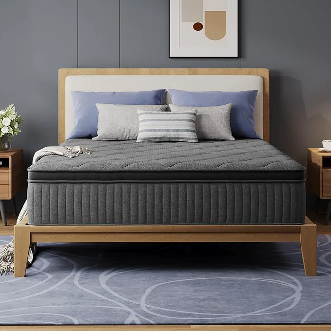 High-End Avenco 10 Inch Twin Mattress Hybrid Mattress with Smarts Coil™ Pocket Springs for Targeted Support and NanoGel™ Memory Foam for Cool Night Sleep Motion Isolation for Couples CertiPUR-US Fashionable