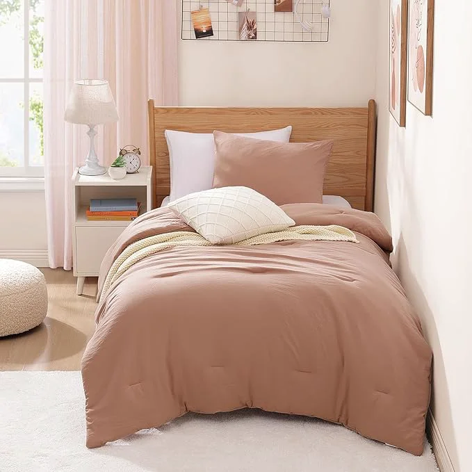 Certified WRENSONGE Twin Twin XL Comforter Set for Girls Teens 1 Dusty Pink Comforter amp 1 Pillow Sham Soft Lightweight Kids Comforter Sets for All Seasons Dorm Bedding Fine Crafted