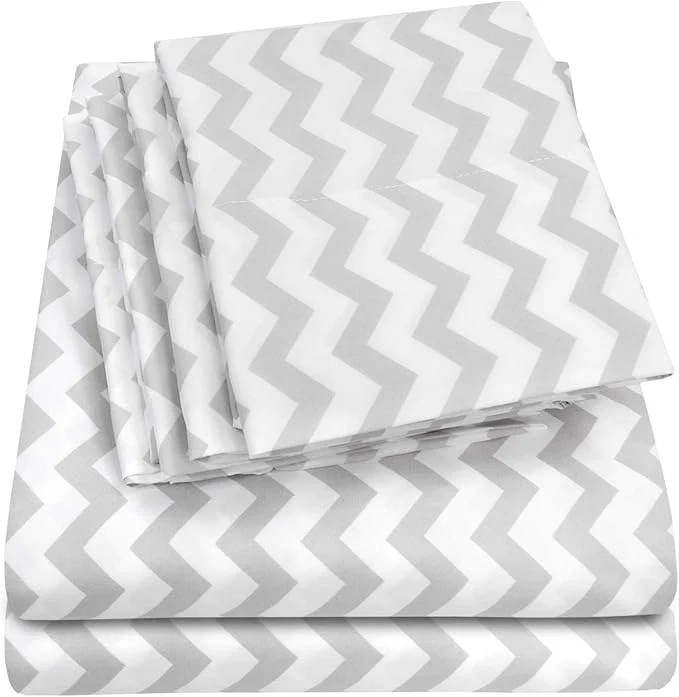 High-Performance Queen Sheets Chevron Grey- 6 Piece 1500 Supreme Collection Fine Brushed Microfiber Deep Pocket Queen Sheet Set Bedding - 2 Extra Pillow Cases Great Value Queen Chevron Gray Flexible