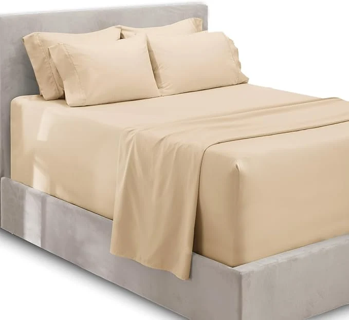 Reliable Hearth amp Harbor Extra Deep Pocket Sheets - Fits Mattress 18-24 Inches Deep - Extra Deep Pocket Full Size Sets - 6 Piece Full Size - Full - Cream Outstanding