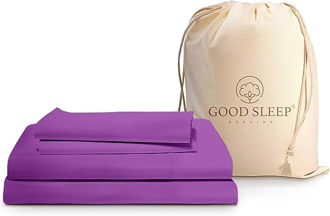 Genuine Good Sleep Bedding Full Size Sheets - Egyptian Cotton Sheets Full Size 4 Pc Sateen Weave Hotel Full Size Sheet Sets Soft Full Bed Sheets Deep Pocket Fits Upto 16 quot - Purple High-Grade