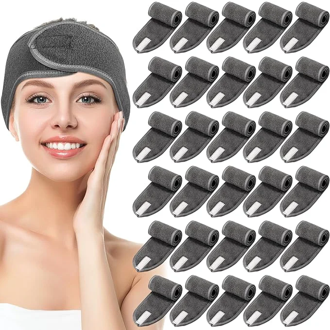 Official Hoteam 30 Pack Spa Headband Facial Esthetician Hair Wrap Selected