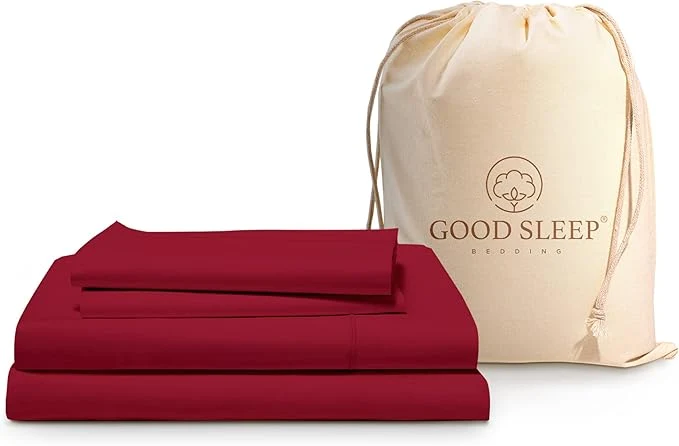 Specialty Good Sleep Bedding King Size Sheets Deep Pocket Set - 4 Pc Egyptian Cotton Luxury Quality Like Hotel Sheets Soft 16 Inch Deep Pocket Sheet amp Pillowcase Sets - Burgundy Red Original Design