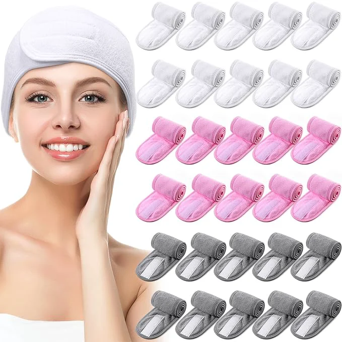 Lightweight Hoteam 30 Pack Spa Headband Facial Esthetician Hair Wrap Practical