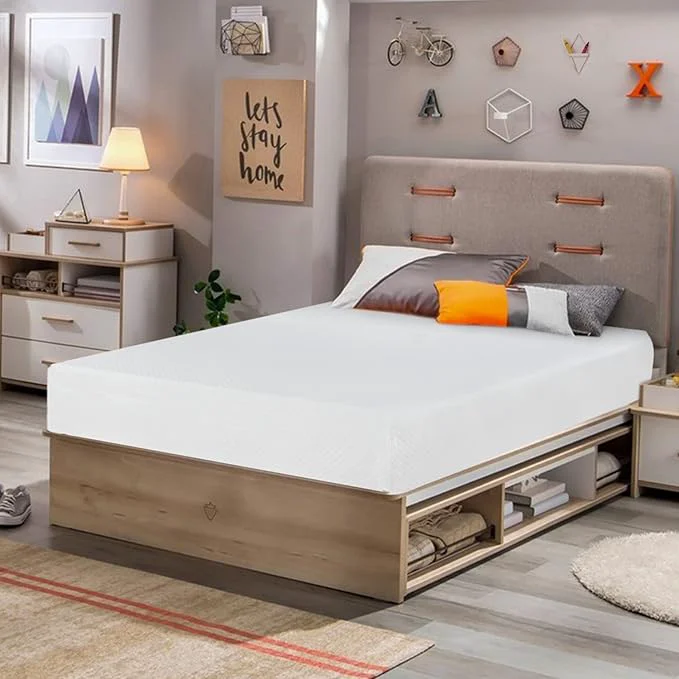 Optimized FDW 8 Inch Twin Mattress Medium Firm Gel Memory Foam Mattress White Bed in a Box CertiPUR-US Pressure Relief Cooling Ventilated Foam Washable Removable Cover Lightweight