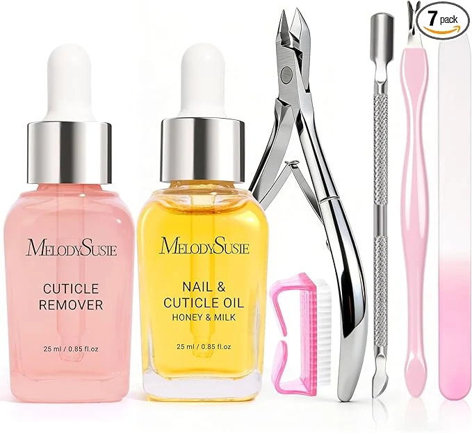 Trendy MelodySusie Cuticle Remover Kit 25ML Cuticle Remover Cream and Cuticle Oil First-Class