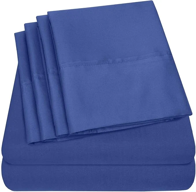 Enhanced Twin Size Bed Sheets - 4 Piece 1500 Supreme Collection Fine Brushed Microfiber Deep Pocket Twin Sheet Set Bedding - 1 EXTRA PILLOW CASES GREAT VALUE Twin Royal Blue Recyclable