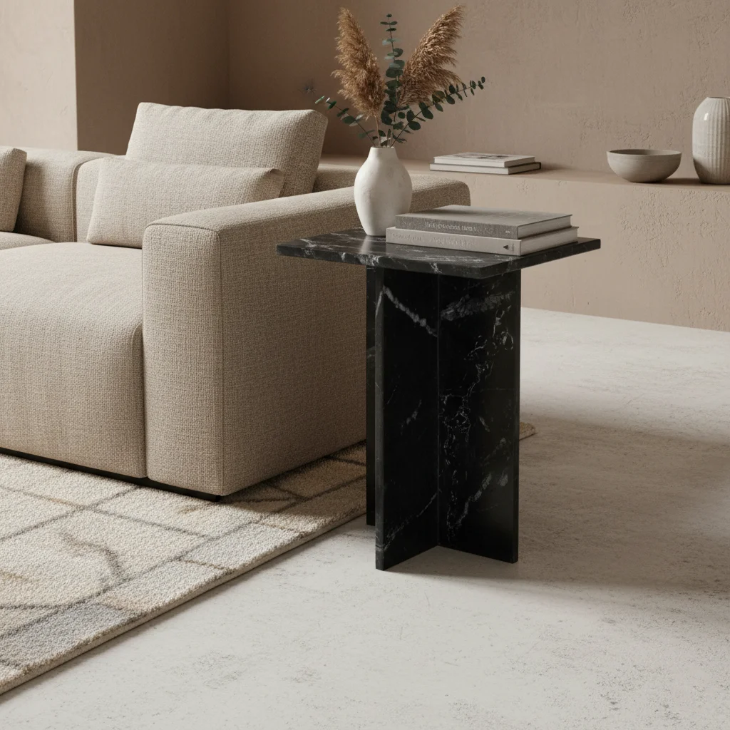 Eco-Friendly Shanghai side table black marble Clean