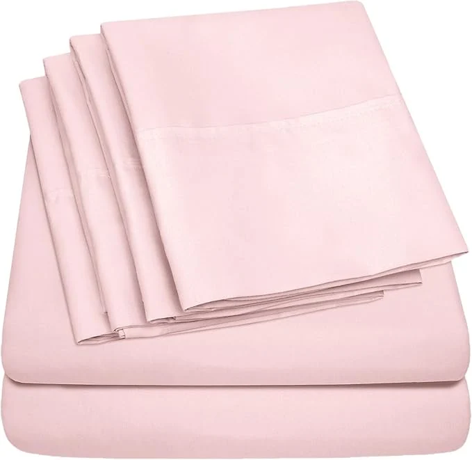 Easy-to-Use Full Size Bed Sheets - 6 Piece 1500 Supreme Collection Fine Brushed Microfiber Deep Pocket Full Sheet Set Bedding - 2 Extra Pillow Cases Great Value Full Pale Pink Healthy