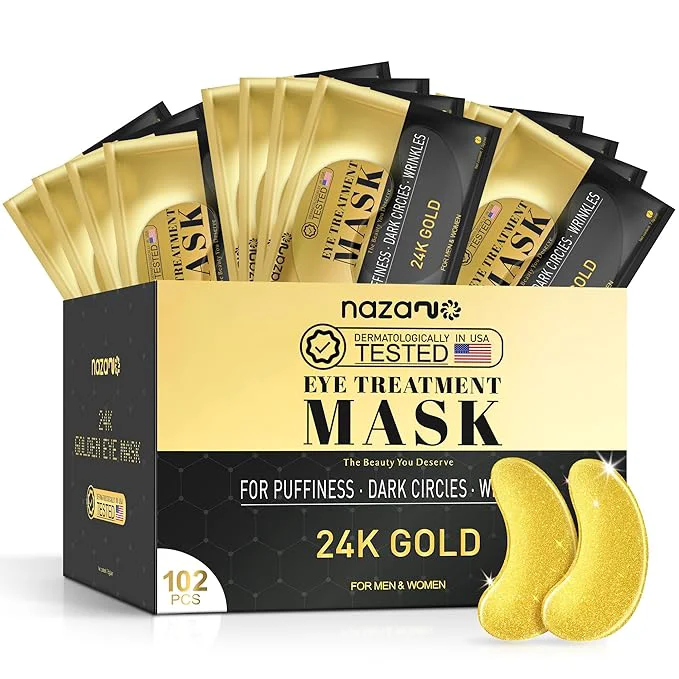 High-Performance NAZANO 102 Pcs 24K Gold Under Eye Patches Premium Material