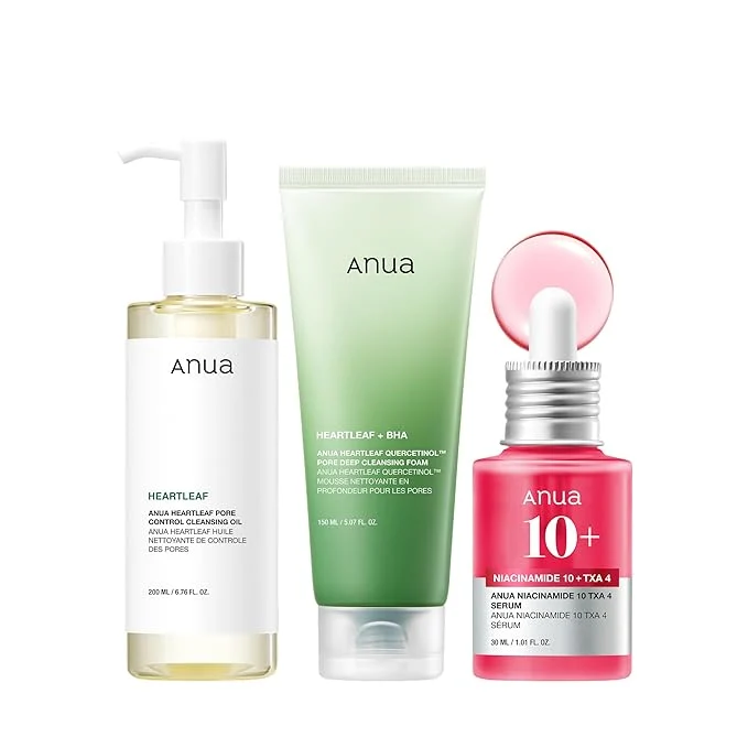 Long-Lasting Anua 3-Step Glass Skin Beginner Set Oil Cleanser and Face Wash Detailed