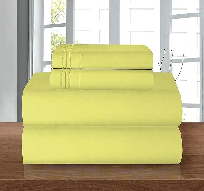Elegant Comfort Luxury 1500 Premium Hotel Quality Microfiber 4-Piece Sheet Set - Wrinkle Resistant All Around Elastic Fitted Sheet Deep Pocket up to 16 quot California King Pistachio Green Eco-Friendly