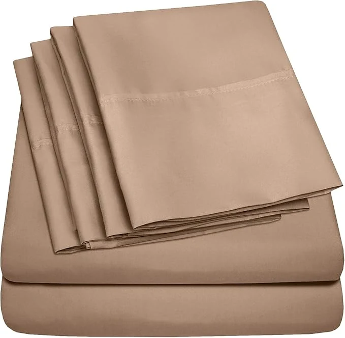 World-Class Twin XL Size Bed Sheets - 4 Piece 1500 Supreme Collection Fine Brushed Microfiber Deep Pocket Twin X-Large Sheet Set Bedding - 1 EXTRA PILLOW CASES GREAT VALUE Twin XL Taupe Consistent