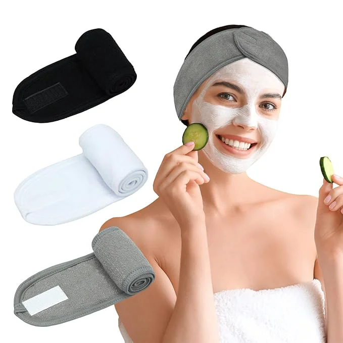 Minimalist 3 Pack Facial Spa Headband for Women Convenient