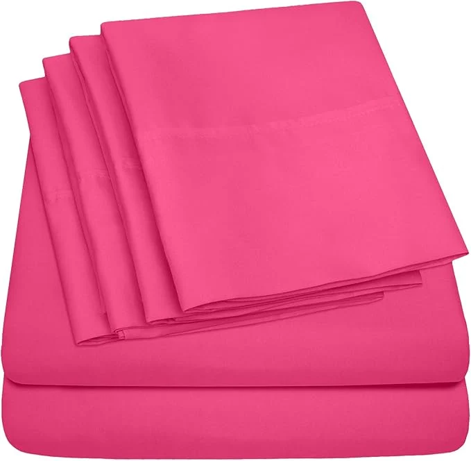 Solid Twin XL Size Bed Sheets - 4 Piece 1500 Supreme Collection Fine Brushed Microfiber Deep Pocket Twin X-Large Sheet Set Bedding - 1 EXTRA PILLOW CASES GREAT VALUE Twin XL Fuschia Fashionable