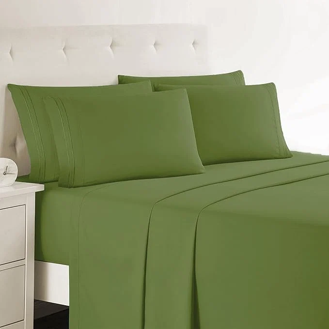 Smart Clara Clark Twin XL Sheets 5 Piece Set - Hotel Luxury Bed Sheets Super Soft Bedding Set Twin XL Size Calla Green Excellent