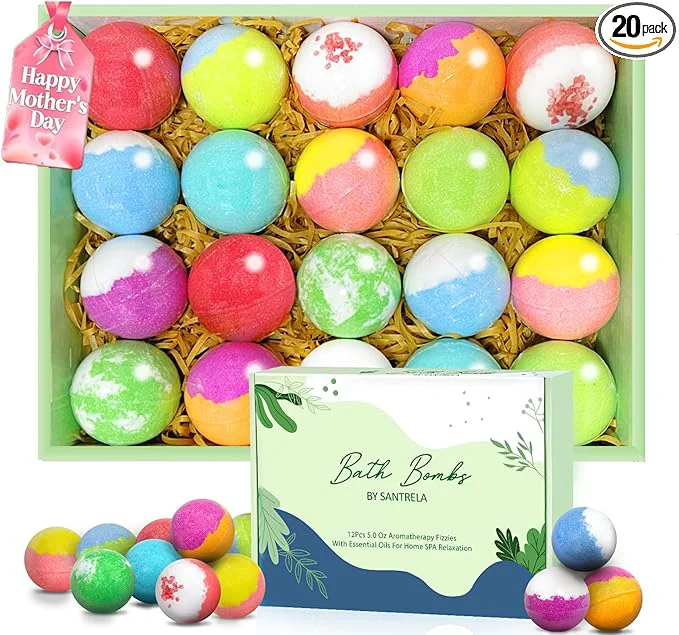 Original Design Bath Bombs for Women Gift Set 20 Organic Bath Bombs Classic