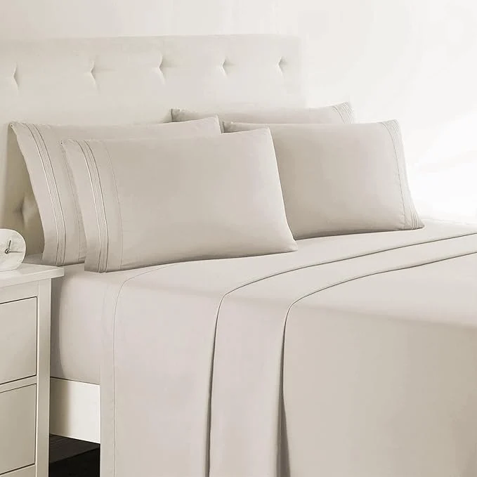 Premium Clara Clark Cal King Sheets - Hotel Luxury 6 Piece Bed Sheets for Cal King Size Bed - Soft Bedding Sheets amp Pillowcases Fits Mattress up to 16 inch deep. California King Linen High-End