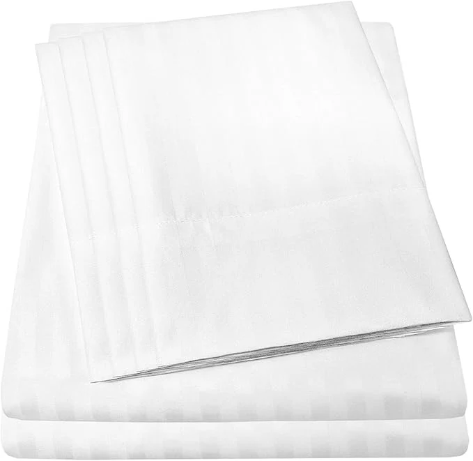 Contemporary King Size Bed Sheets - 6 Piece 1500 Supreme Collection Fine Brushed Microfiber Deep Pocket King Sheet Set Bedding - 2 Extra Pillow Cases Great Value King Dobby White Dependable