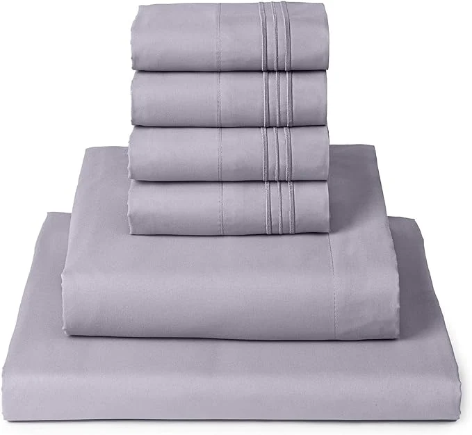 Traditional Mellanni Queen Sheet Set - 6-Piece Iconic Collection Bedding Including 4 Pillowcases 16-Inch Deep Pocket Easy Care Extra Soft Cooling Sheets Brushed Microfiber - Lavender User-Friendly
