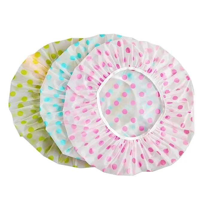 Contemporary TCOTBE 6 Pieces Waterproof EVA Plastic Shower Cap Elastic Reusable Bathing Cap Advanced
