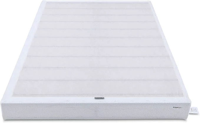 Sophisticated Amazon Basics Smart Box Spring Bed Base 9-Inch Height Mattress Foundation Tool- Easy Assembly Metal Frame Cal King 83 quot x 71 quot x 9 quot White Unique