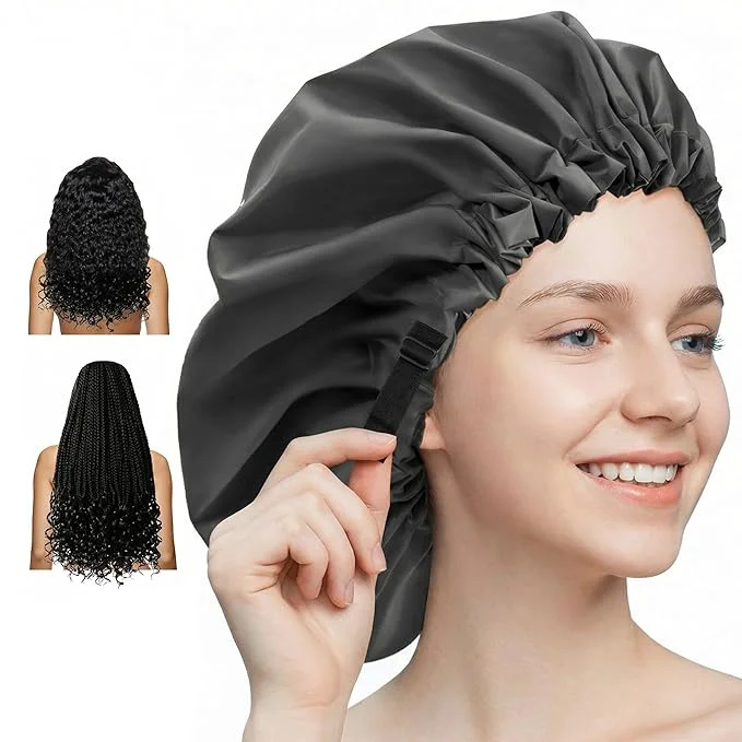 Next-Generation Aquior Shower Cap for Women Extra Adjustable Shower Caps for Women Superior