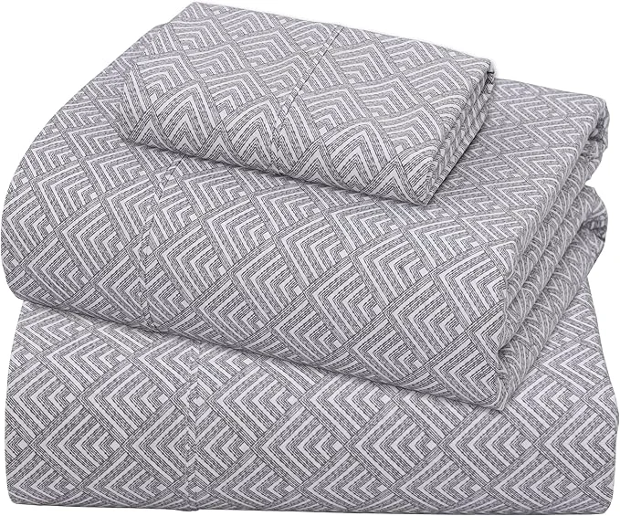 ZOYER Cotton Sheets – Twin XL Size Percale Bedding Cooling amp Breathable Durable with a Crisp Soft amp Comfortable Feel 16 quot Deep Pocket 3-Piece Set Daimond Box
