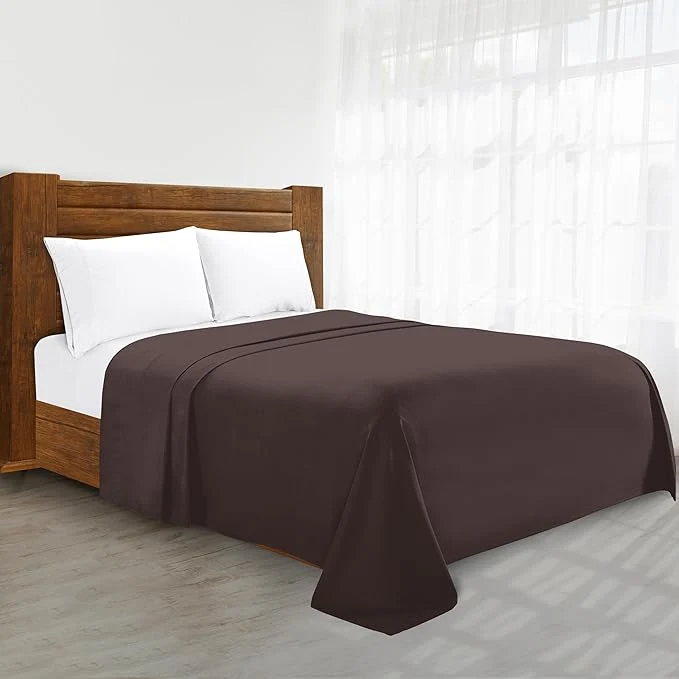 Modern Luxury Flat Sheet on Amazon Elegant Comfort Wrinkle- 1500 Premier Hotel Quality 1-Piece Flat Sheet California King Size Chocolate Brown Versatile
