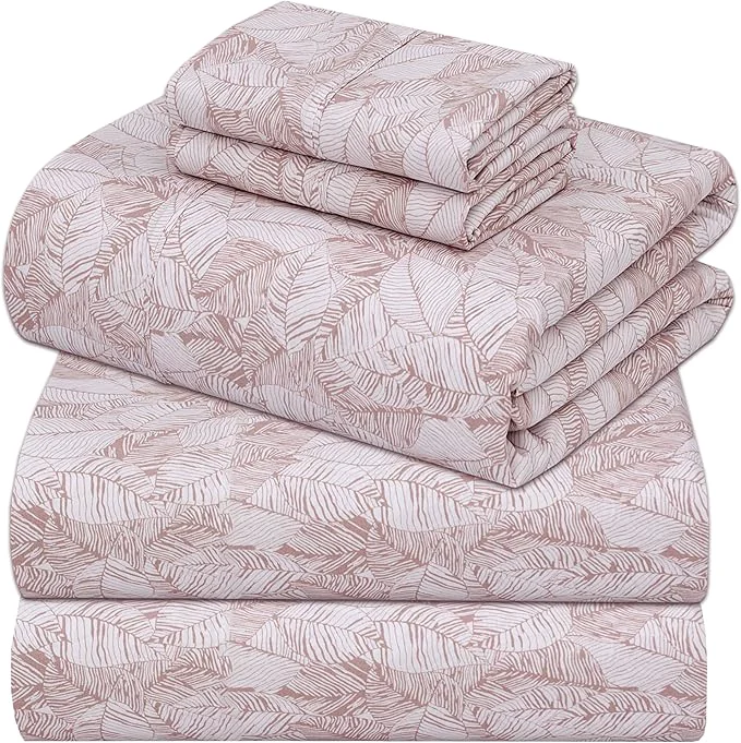 Long-Lasting ZOYER Cotton Sheets – Split King Size Percale Bedding Cooling amp Breathable Durable with a Crisp Soft amp Comfortable Feel 16 quot Deep Pocket 5-Piece Set Negative Print Fine