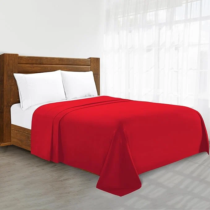 Original Design Luxury Flat Sheet on Amazon Elegant Comfort Wrinkle- 1500 Premier Hotel Quality 1-Piece Flat Sheet Queen Size Red Exceptional