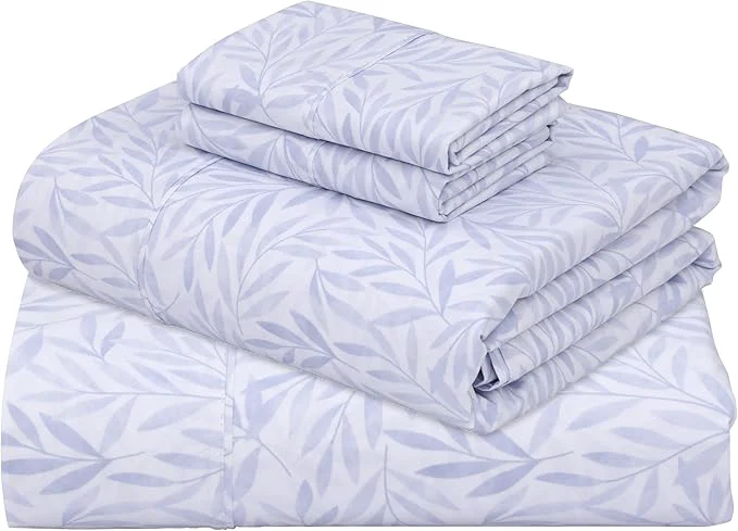 Fast ZOYER Cotton Sheets – California King Percale Bedding Cooling amp Breathable Durable with a Crisp Soft amp Comfortable Feel 14 quot Deep Pocket 4-Piece Set Blue Autumn Contemporary
