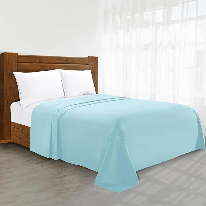 Specialty Luxury Flat Sheet on Amazon Elegant Comfort Wrinkle- 1500 Premier Hotel Quality 1-Piece Flat Sheet King Size Aqua Proven