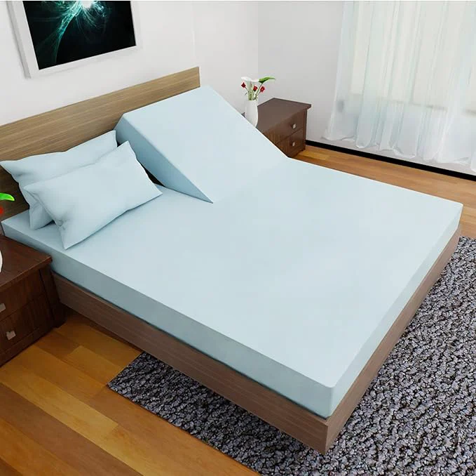Organic Top Split California King - 4 Pcs Set - Cal King Split Top Deep Pocket Sheet Set - Split Top California King Sheets Sets for Adjustable Bed - Double Brushed Microfiber Aqua Safe