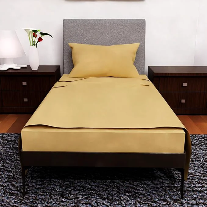 Twin Bedding Sets - 3-Pcs Set - Deep Pockets - Cooling Sheets - Soft amp Cozy Twin Size Sheets - Comfortable Bed Sheets for Bedroom Gold Enhanced