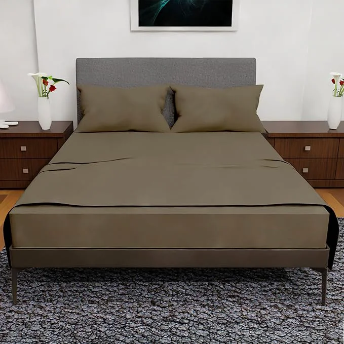 Crafted Full Size Bed Sheets – 4Pcs Bed Sheets Full Size Set Deep Pocket Double Brushed Microfiber Fade Resistant Soft amp Breathable for Cozy and Comfortable Sleep Taupe Reusable