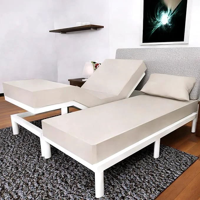 Reliable Split California King Sheets Sets - 5 Pcs Set - California King Split Sheet Sets Cal King Split Sheets Sets for Adjustable Bed Ivory Excellent