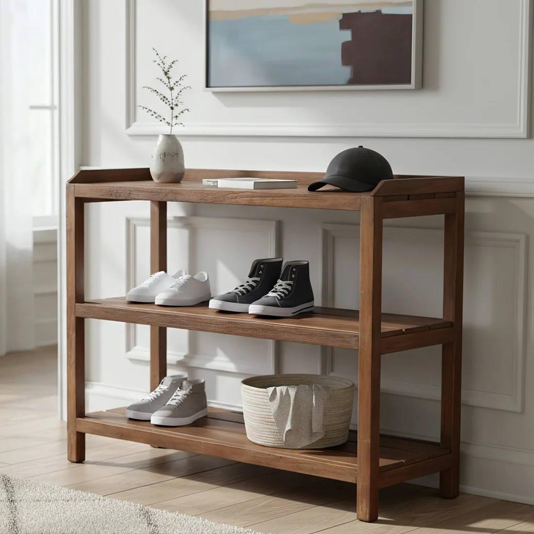 Elite Teak shoe rack top Effective