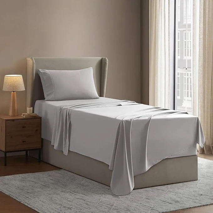 Exclusive Nestl Twin XL Sheet Set - College Dorm Size - Luxury 1800 Ultra-Soft Microfiber Twin Extra Long Bed Sheets - Deep Pockets - Easy Fit - Extra Soft - 3 Piece Set Twin XL Light Grey Excellent